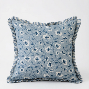 Blue-Bedroom-flower-Pillow