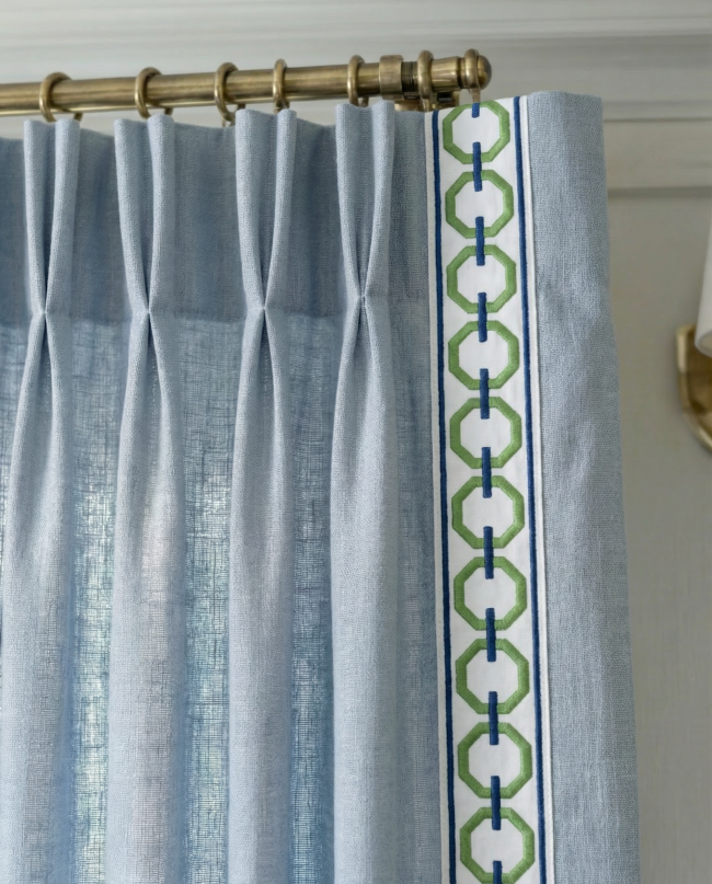 Blue-Curtains-Green-Trim-Circle-closeup