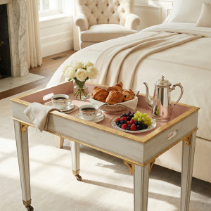 Antique White Patina Tray Table